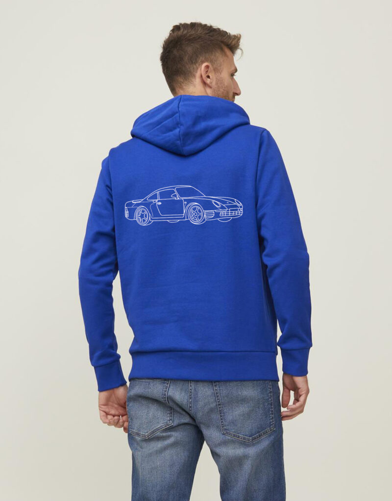 Personalisierte Hoodie mit einer Auto-Linienzeichnung deiner eigenen Foto