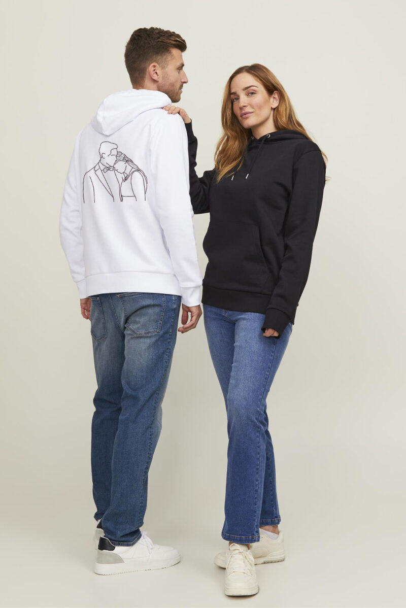 Personalisierter Hoodie mit Linienzeichnung deiner eigenen Foto
