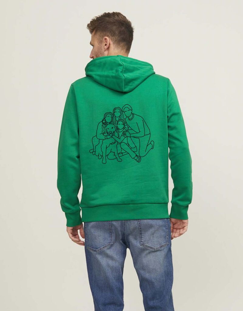 Personalisierter Hoodie mit Linienzeichnung deiner eigenen Foto