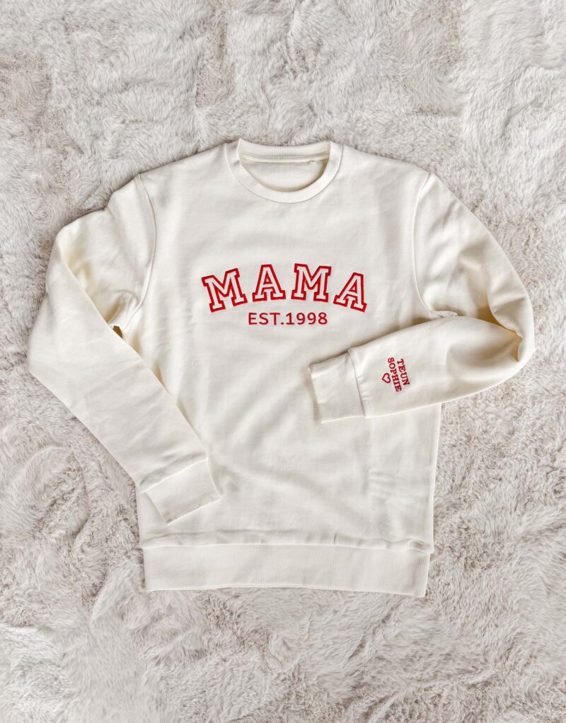 Muttertag Mama-Pullover mit Name & Geburtsjahr – Bild 2