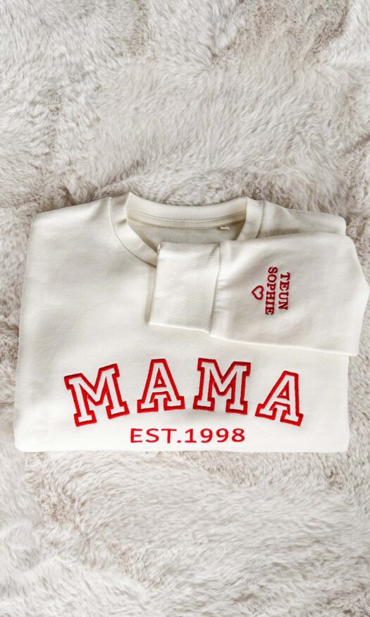 Muttertag Mama-Pullover mit Name & Geburtsjahr